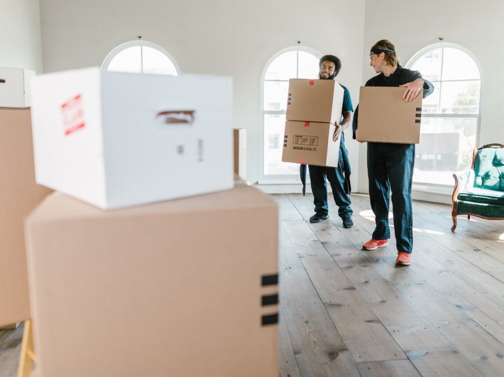Moving boxes with professionals